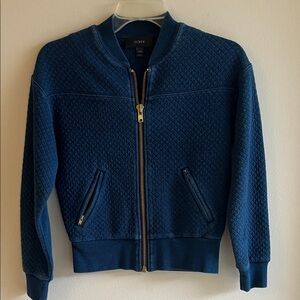 J. Crew Indigo Quilted Bomber Jacket Size XXS